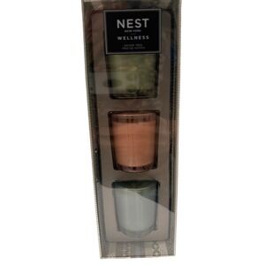 NEST New York Wellness Votive Trio Mint Eucalyptus Himalayan Salt Rosewater